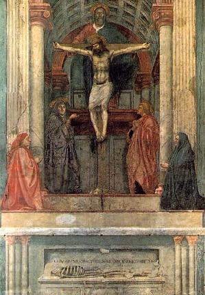 Fresk Trójcy Świętej namalowany przez Masaccio